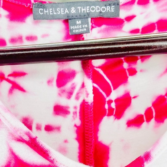 Chelsea &Theodore•pink white tie dye oversized tank tunic medium - Picture 2 of 7